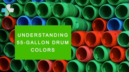 Stack of different 55-Gallon Drum Colors, drum color codes, color-coded 55-gallon drums