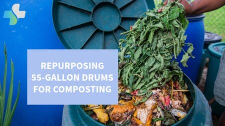 transforming a 55-gallon drum into a compost bin